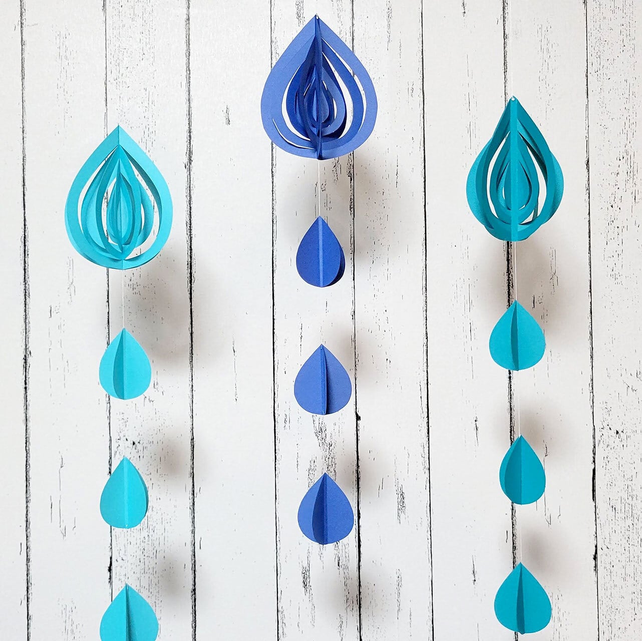 梅雨の時期に作って飾ろう！しずくモビールが作れる型紙（ダウンロード