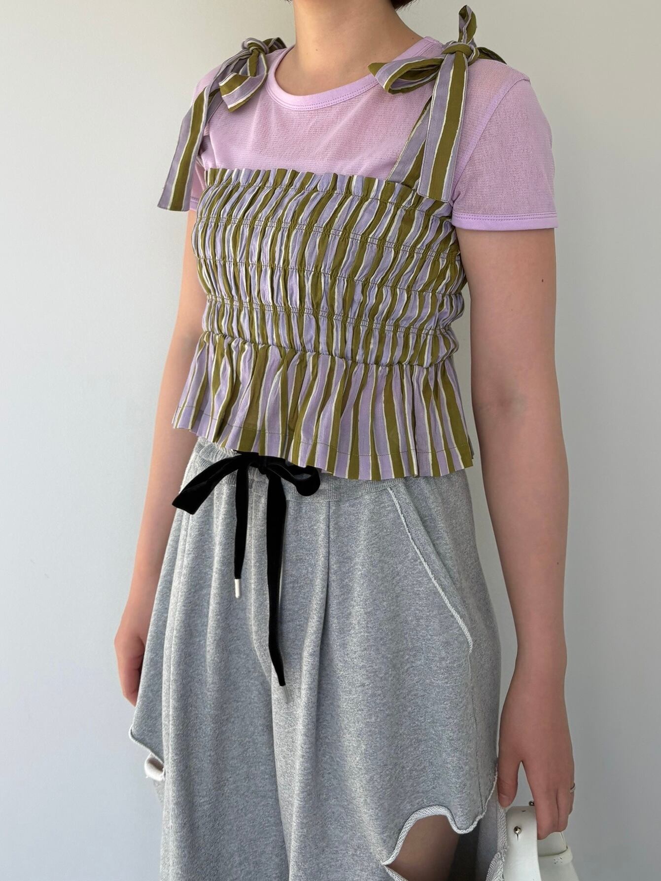 Sara Mallika Cotton Wave Strip Print Shiring Top | KOKO