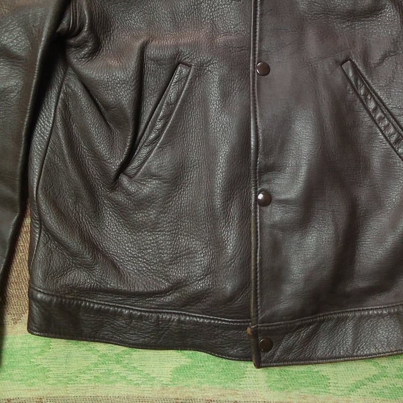 70s Mid Western SPORT TOGS Snap-Front Deerskin Leather Jacket ...