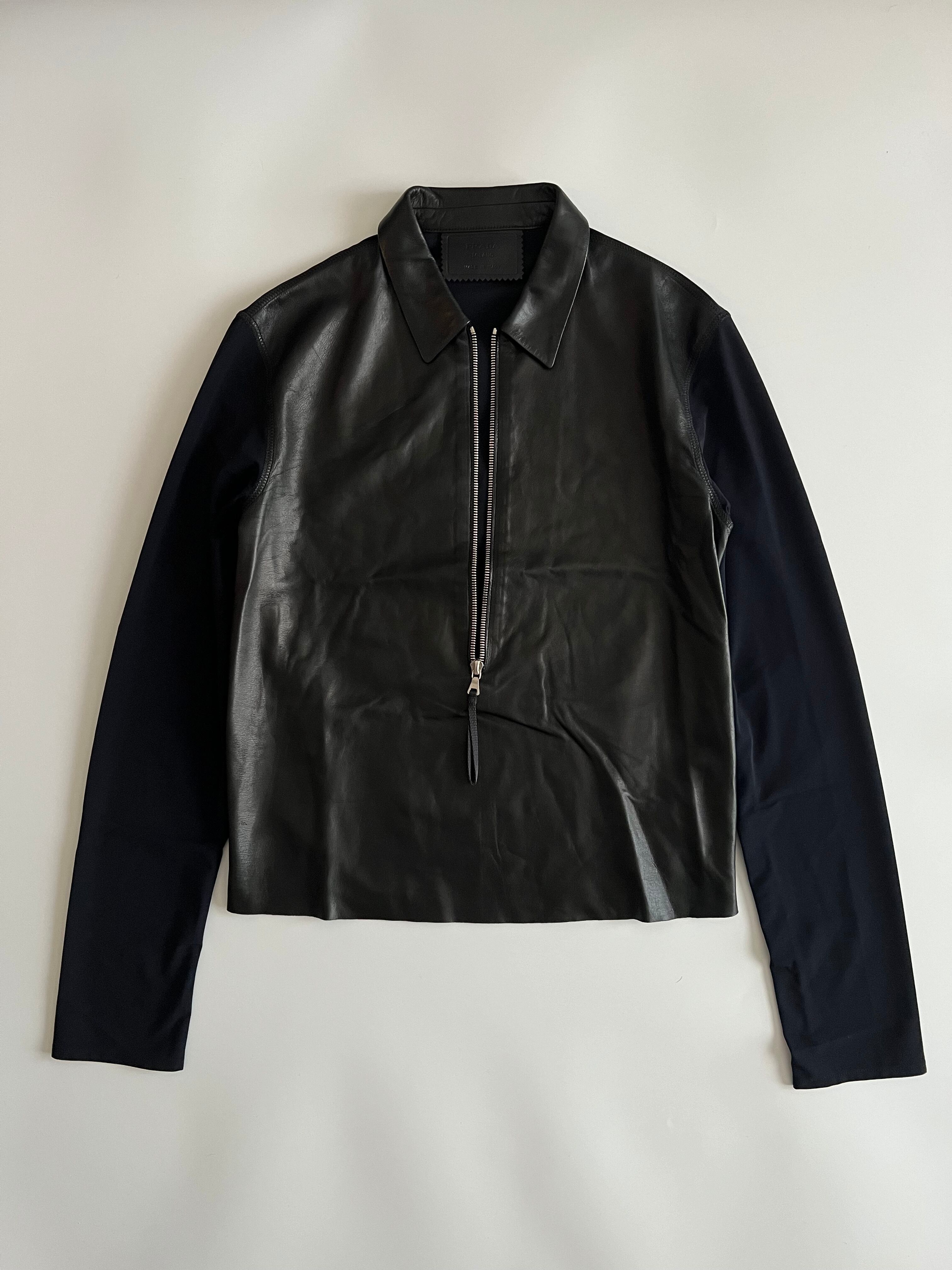 SS2000 PRADA MEN LEATHER ZIP SHIRT | triptraproll
