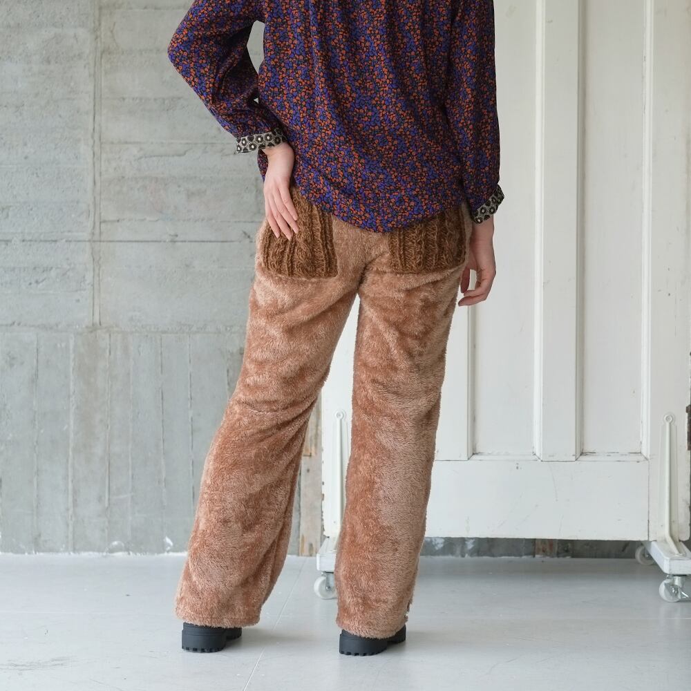 エコファーフリースフレアパンツ(21w-19)キャメル