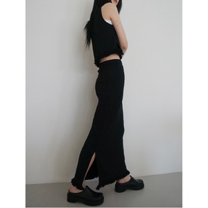 [AAKE] VELUV FRINGE LONG SK (cream / black) 正規品 韓国ブランド 韓国通販 韓国代行 韓国ファッション スカート