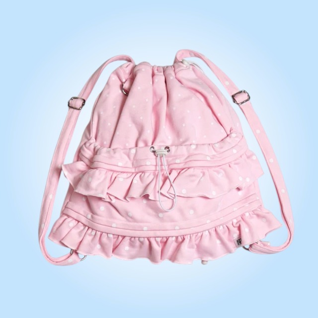 【Tie.Me】dot frill knapsack pink