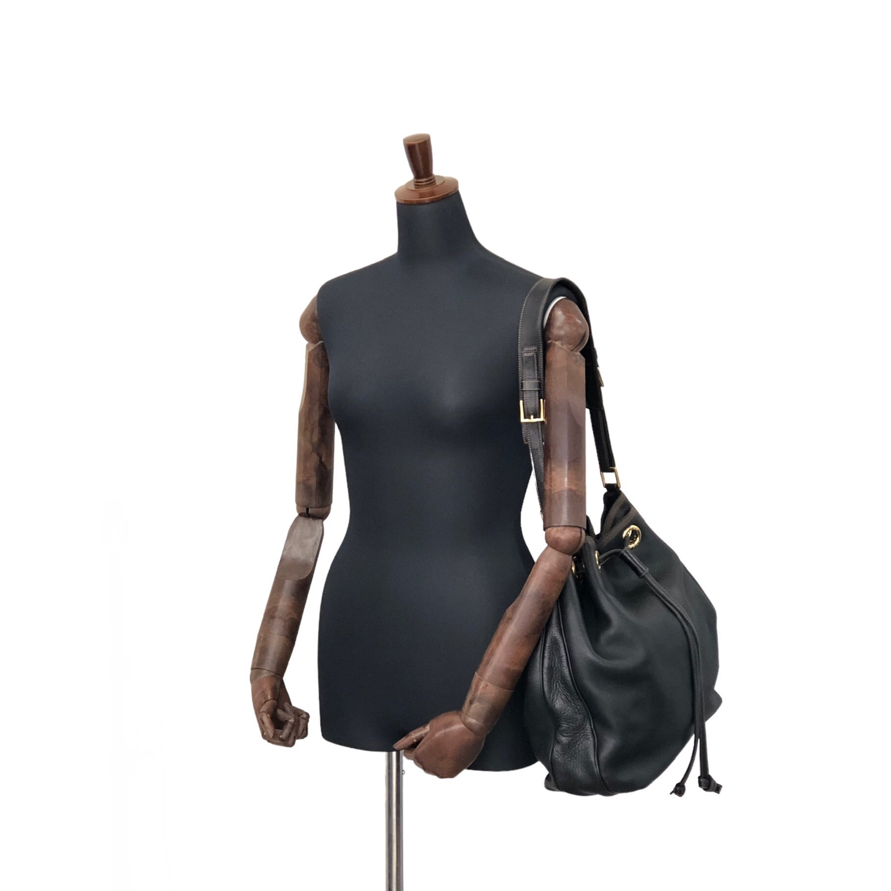 LOEWE ロエベ アナグラム 巾着 ショルダーバッグ ブラック vintage