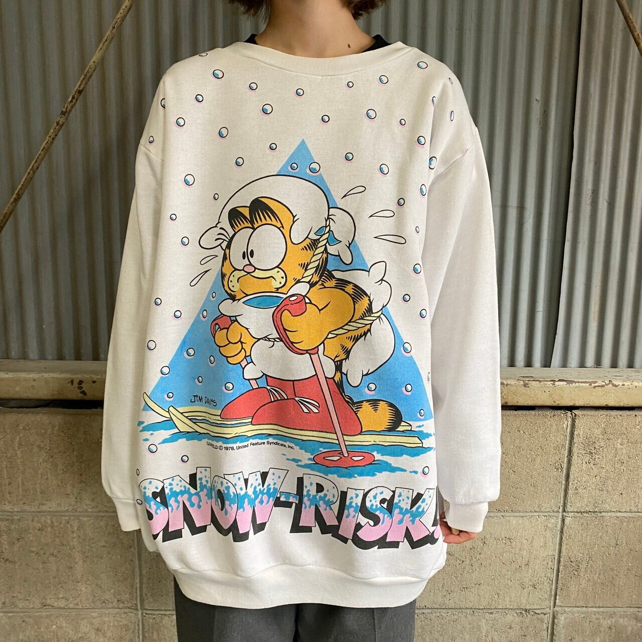 90s USA製 GARFIELD ガーフィールド オーバープリント スウェット 90s USA製 GARFIELD ガーフィールド オーバープリント スウェット