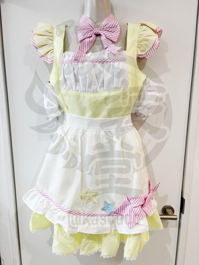 【アウトレット】オリジナル　星うさぎメイド　イエロー