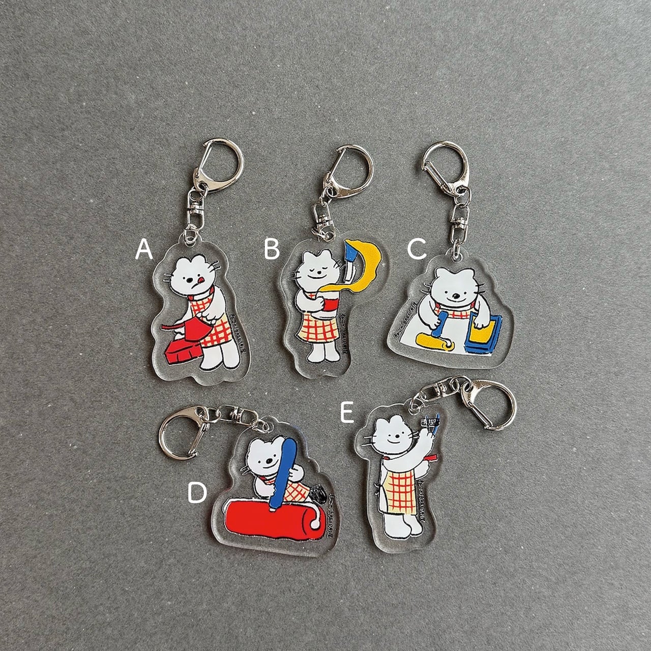 活版ねこキーホルダー