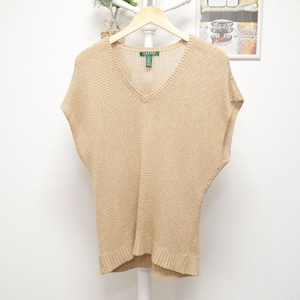 Lauren Acrylic Knit Vest LIght Brown