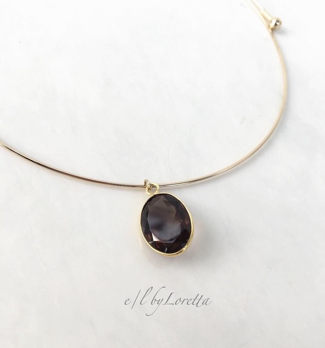 スモーキークォーツOval choker