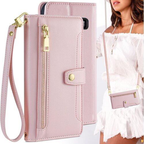 Galaxy S10 ケース 手帳型 ポシェット ショ ース SC 03L ケース ギャラクシーS10 携帯ケース ギャラクシー S10ケース ギャラクシー S 10 ぎゃらくしー S 10 手帳型 適用 case BonwFzin ストラップホール付き カード収納 バッグ マグネット スナップ 肩がけ 首掛け 斜め掛け カードケース ファスナー 耐衝撃 ストラップ付き カバー スタンド カード カード入れ スマホケース ピンク 1893