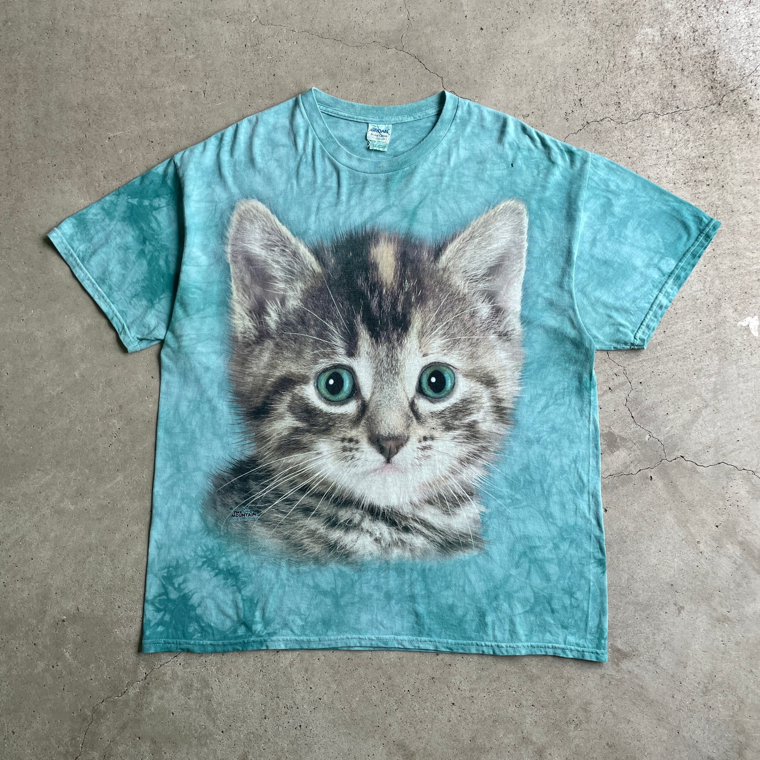 THE MOUNTAIN　猫　ネコ　タイダイ柄　アニマル Tシャツ　サイズM
