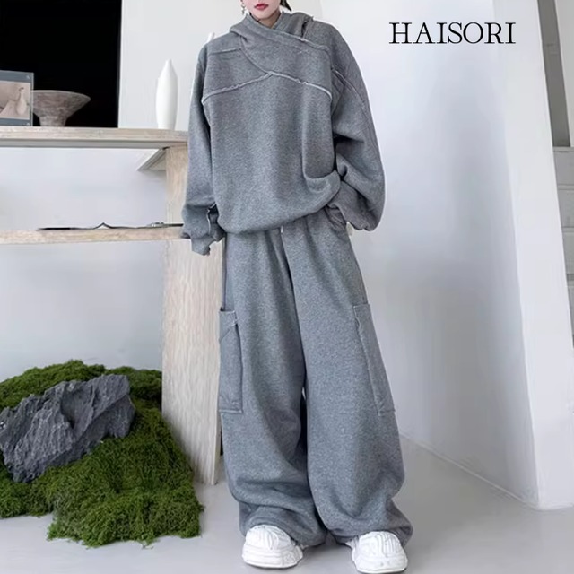 (NEW) Oversize Cross-Neck Sweat Setup