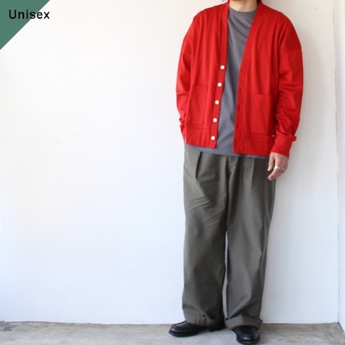 amne ギザコットンカーディガン GIZA Round Cardigan　（Red）