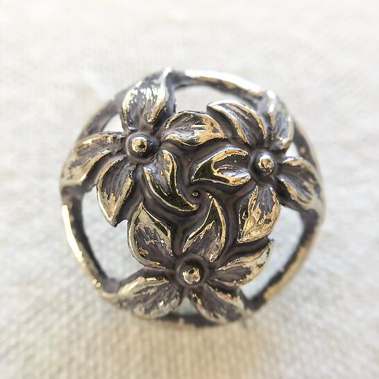 シルバーフラワー×パープルペイント 23.5㎜