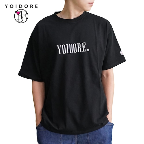 YOIDORE ヨイドレ ベーシックロゴTEE 半袖Tシャツ メンズ レディース オーバーサイズ ロゴT バックプリント rit826228 BLACK