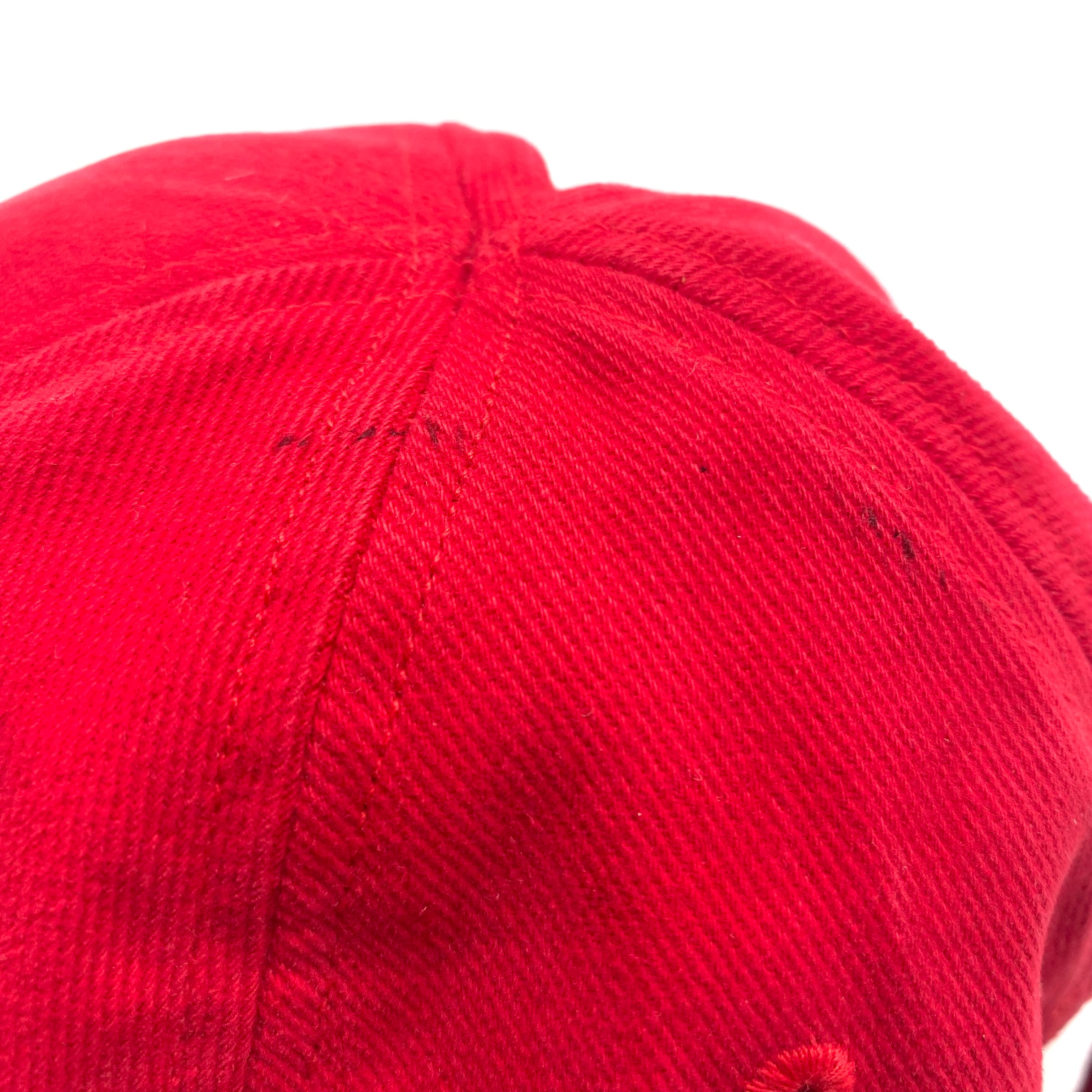 Balenciaga Visor Logo-embroidered cotton cap Red