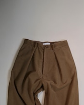 itochi - Wool & Cashmere Corduroy Tuck Slacks :Brown|先染め/尾州×遠州/裏地付き