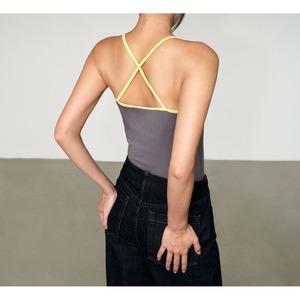 Contrast color V-neck camisole 125614