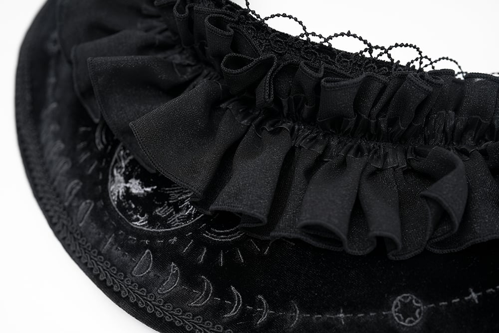 月の満ち欠け ベルベット刺繍ボンネット | HoshibakoWorks