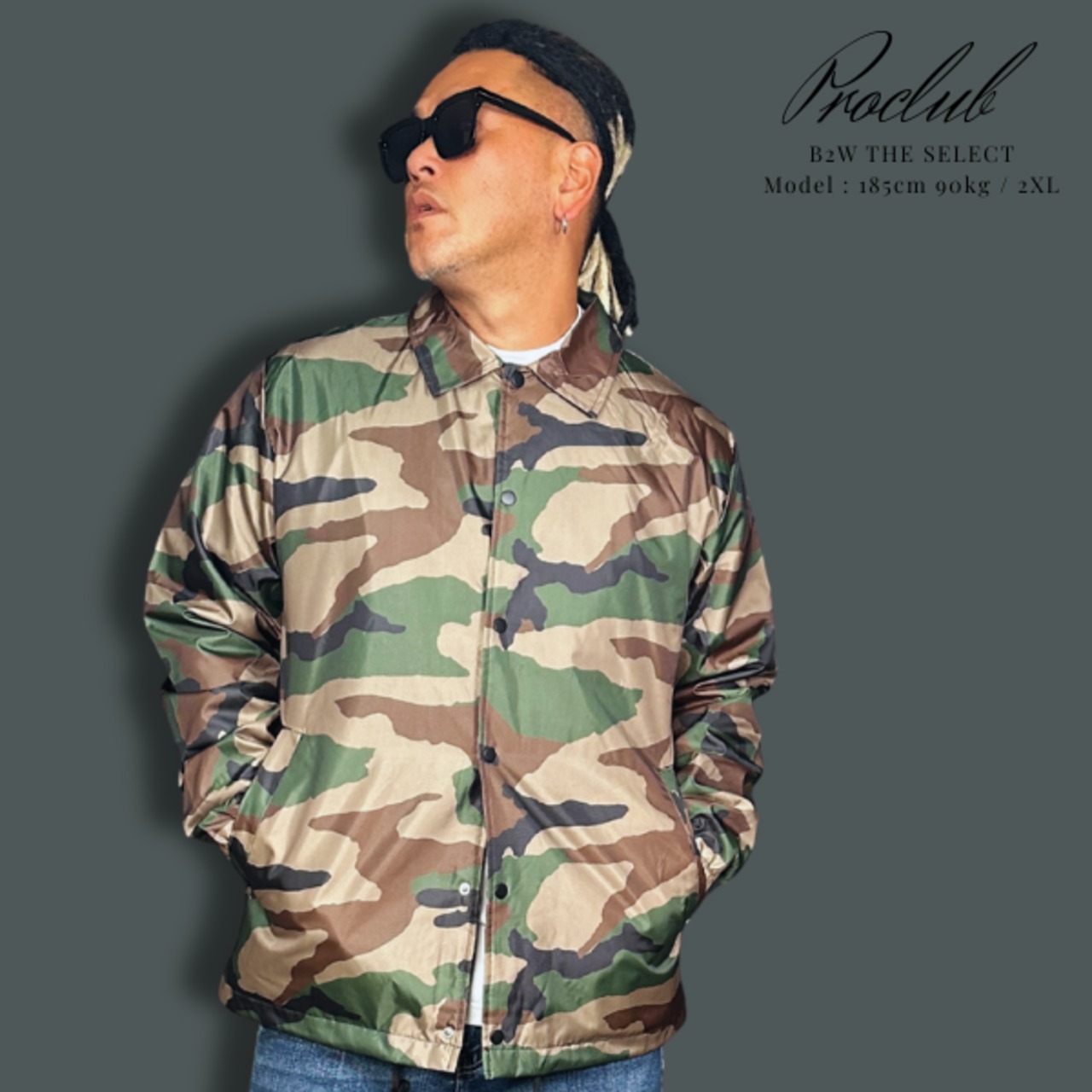 PRO CLUB 「Nylon Coach Jacket Camo」 - 1