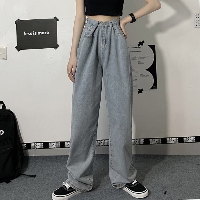 スタイルスプリングルーズジーンズ レディーススタンダードパンツ レトロ かわいい 春物 ケッペル94676444297