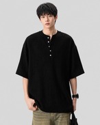 Rib Henley Tee（100％/0％）