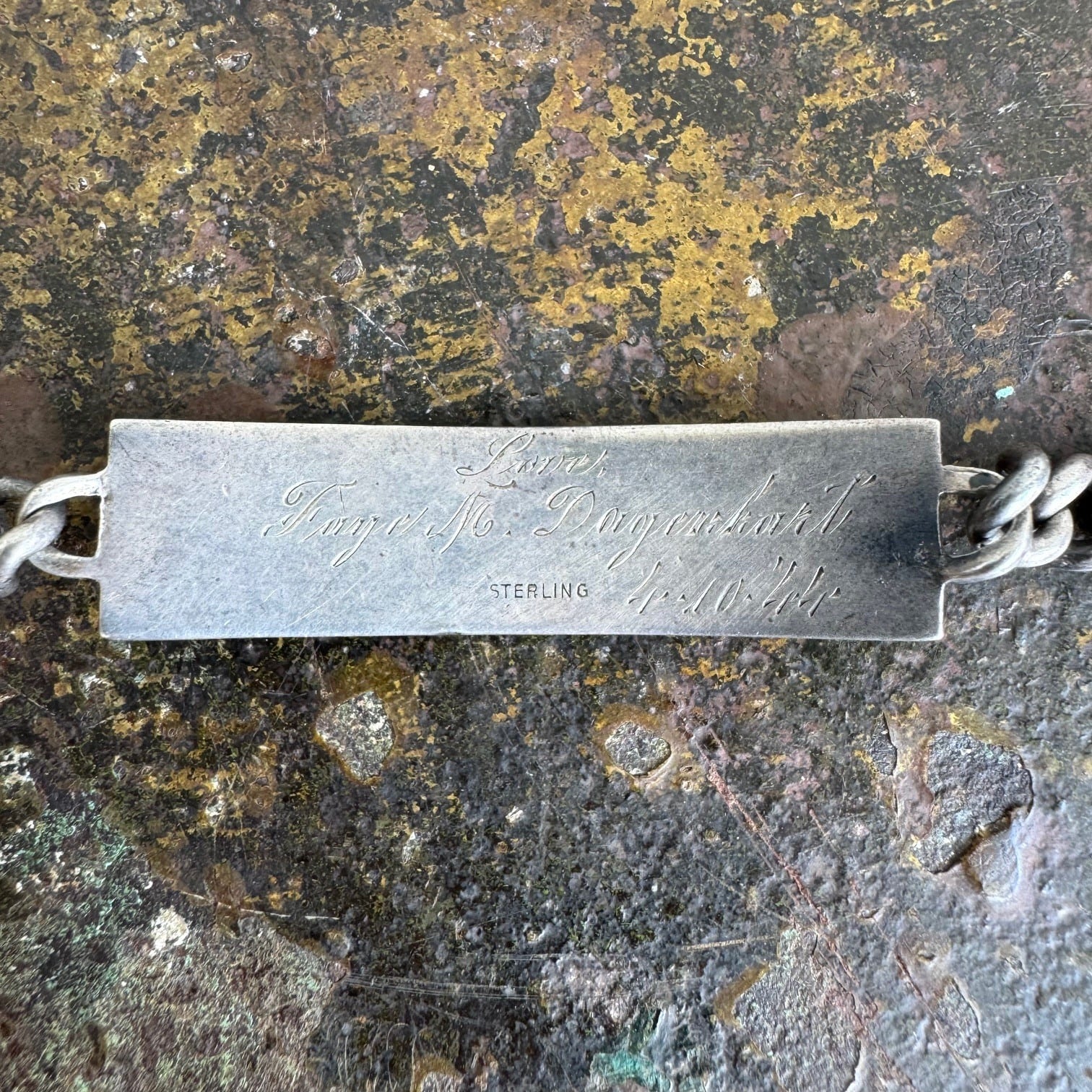 40s 1944年 ”U.S.Military” IDブレスレット サイズ18.5㎝ | American