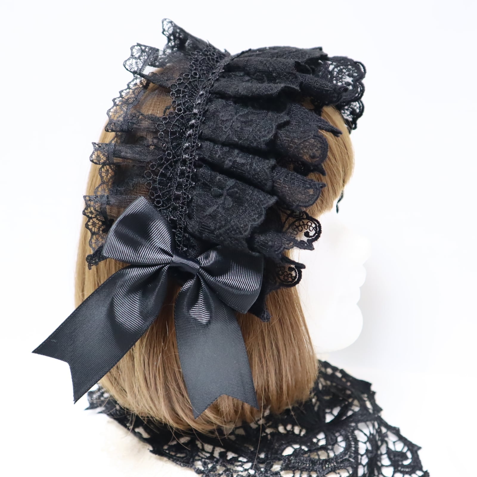 送料無料】Libraヘッドドレス（黒/黒白/黒赤/白/生成り) | Morun x