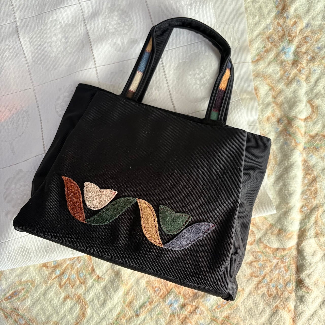 80s レトロなプリント ウエストポーチ用バッグ 昭和レトロヴィンテージ