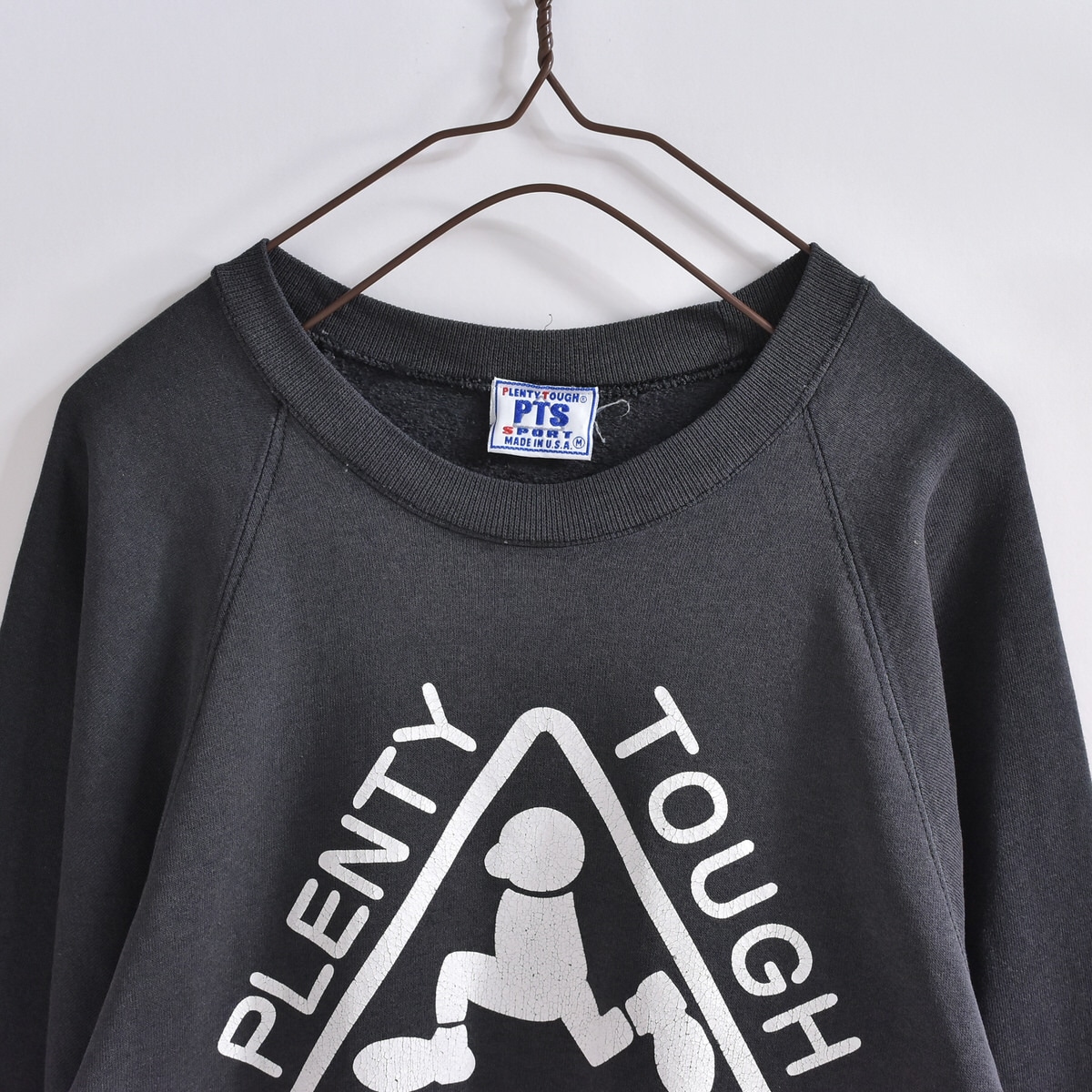 90s アメリカ製 PLENTY TOUGH SPORTS ロゴ プリント スウェットシャツ 