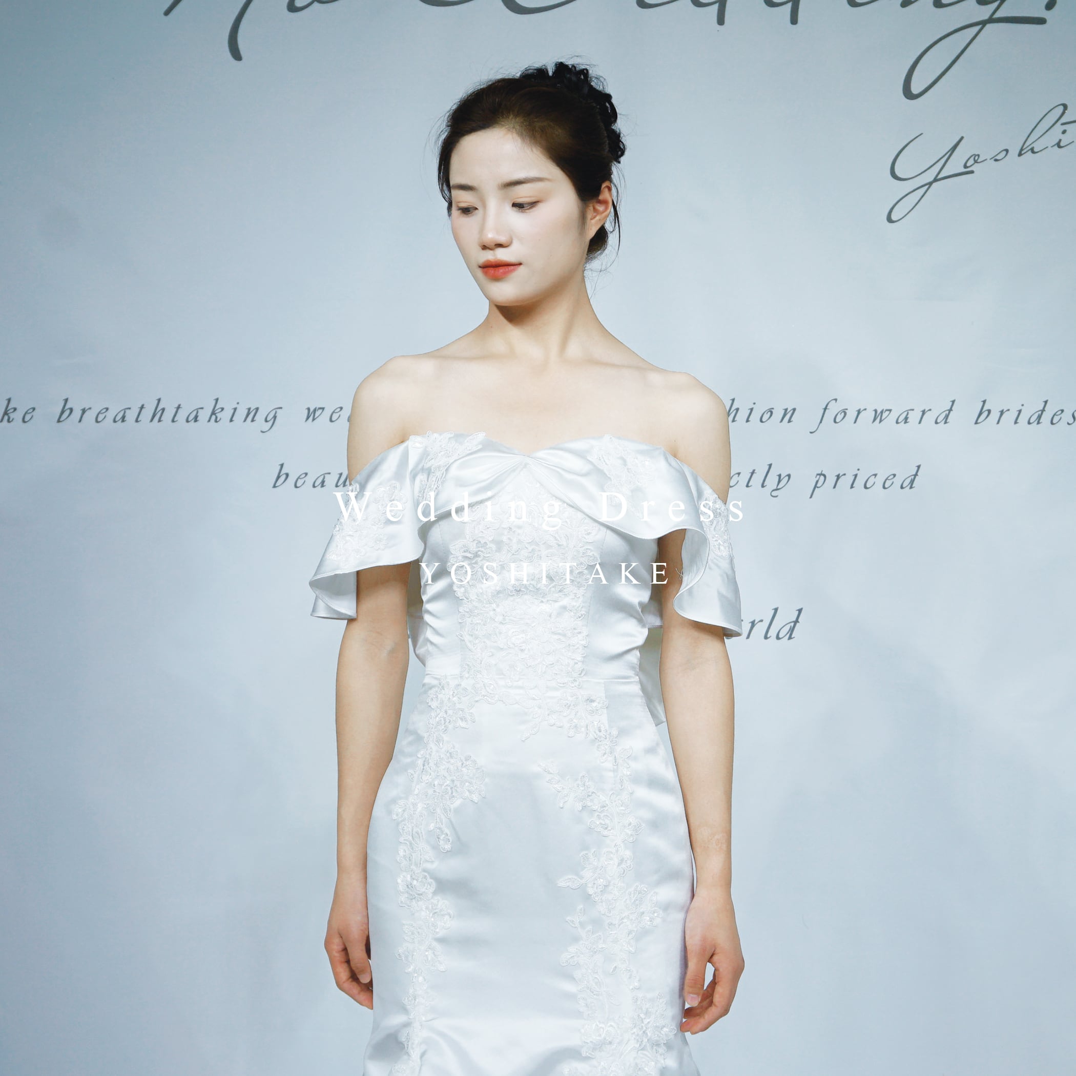 オーダー制作】ウエディングドレス ウエディングドレス.白.サテン.刺繍