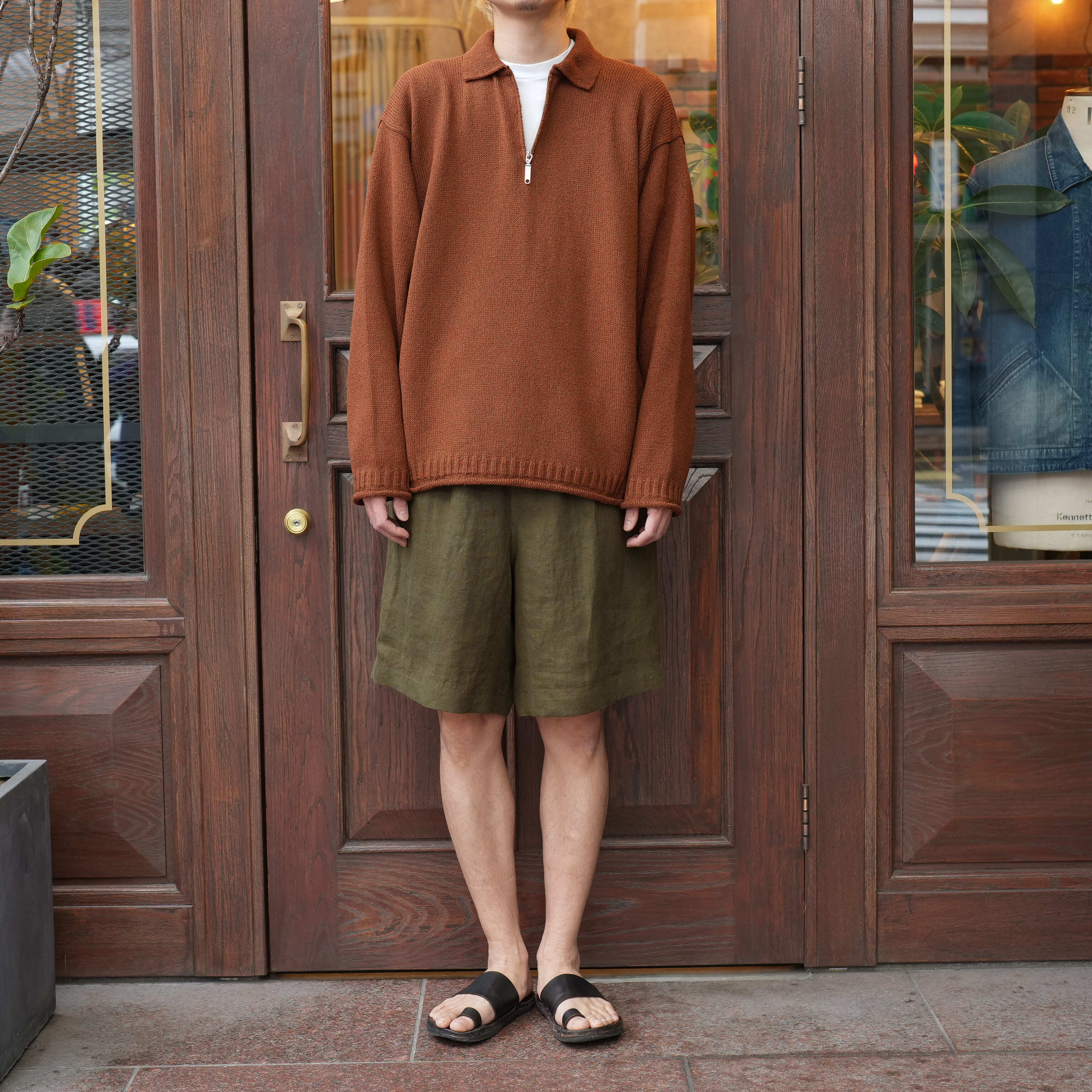 トップス Olde H & Daughter SILK COTTON HALF ZIP Olde H & Daughter(オールドエイチアンドドーター) 26SS 
