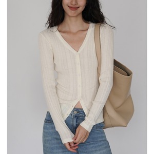 v neck cardigan　i-0369