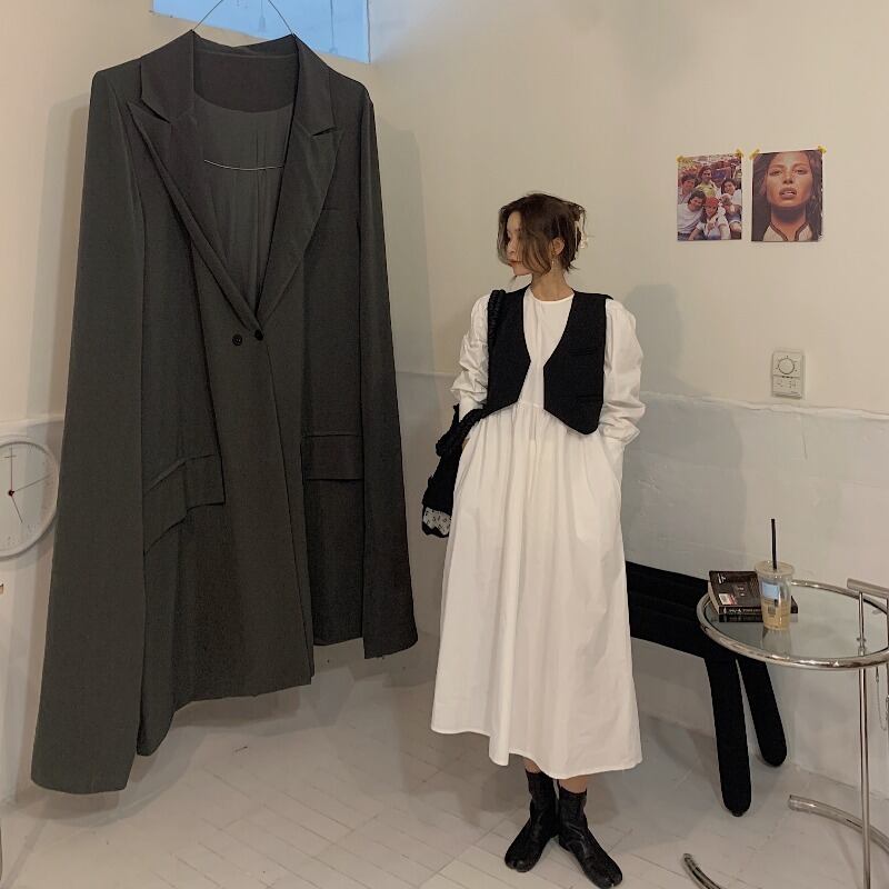 洋服女性秋バージョン2020新スーツベストドレス女性気質ツーピーススーツ ブラックストロベリース83190243682