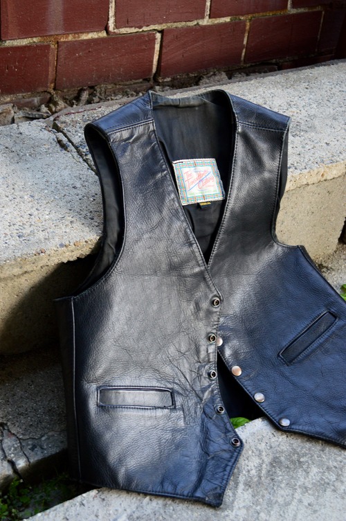 The Transatlantic Clothing Company 1980s AERO LEATHER Steer Hide Leather Vest Hand Tailored in Scotland エアロレザー 80s ステアハイドレザー スコットランド製