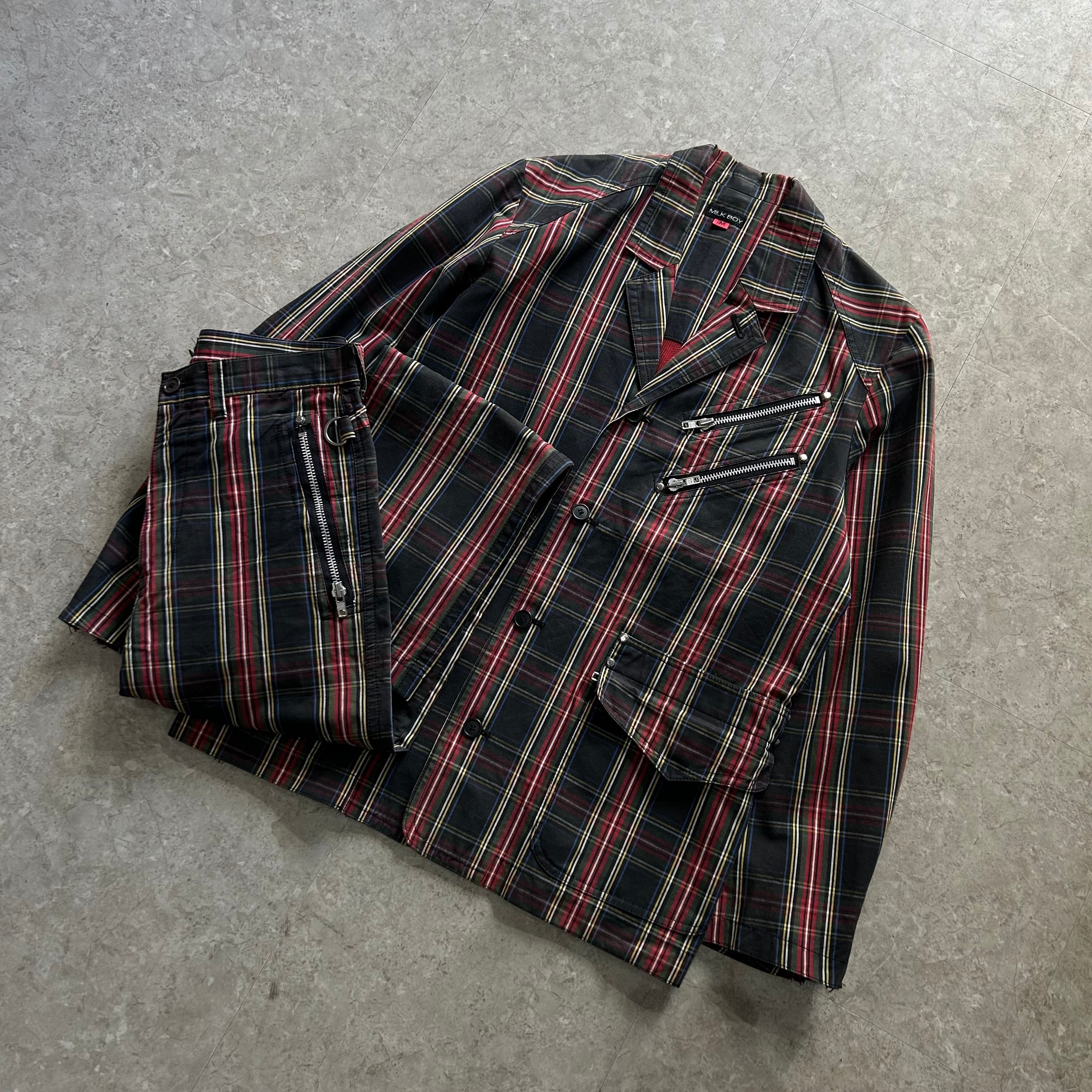 "セットアップ"00s MILK BOY check pattern cotton fabric【仙台店】