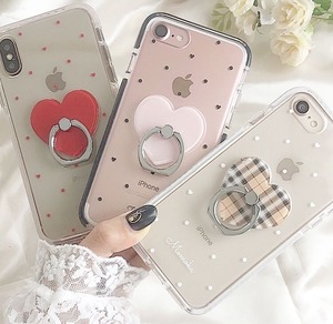 【ネーム入り】Dot Heart【耐衝撃クリアケース】B01