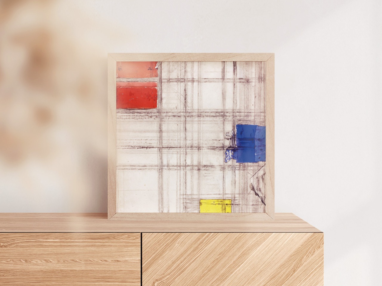 [額縁付き] Study for a Composition ピート・モンドリアン アートポスター 323×323mm コンポジション アブストラクト 額装 天然木 ポスターフレーム 木製 絵画 日本製 お洒落 APFS020 - 2