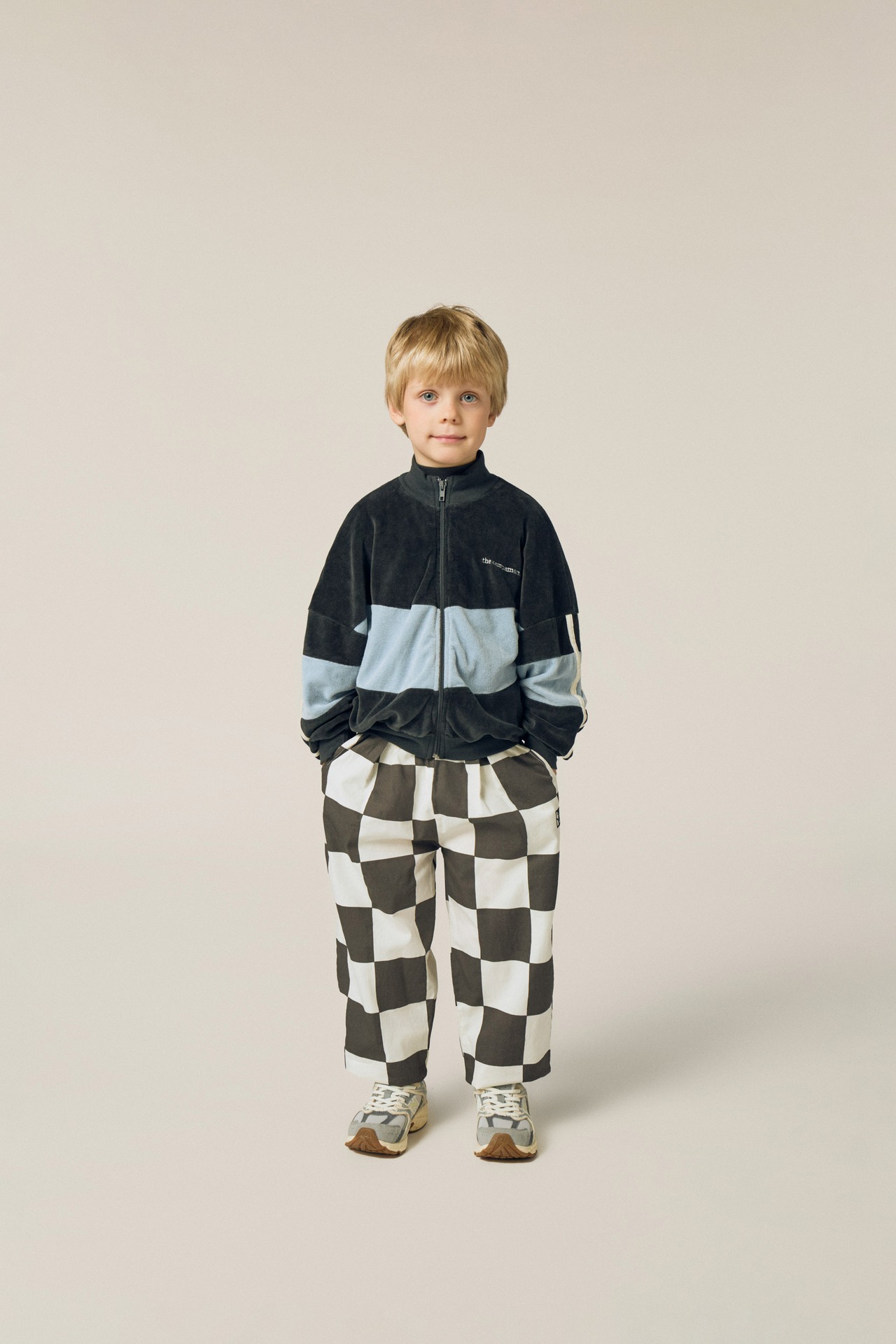 the campamento/Grey Color Block Sweatshirt