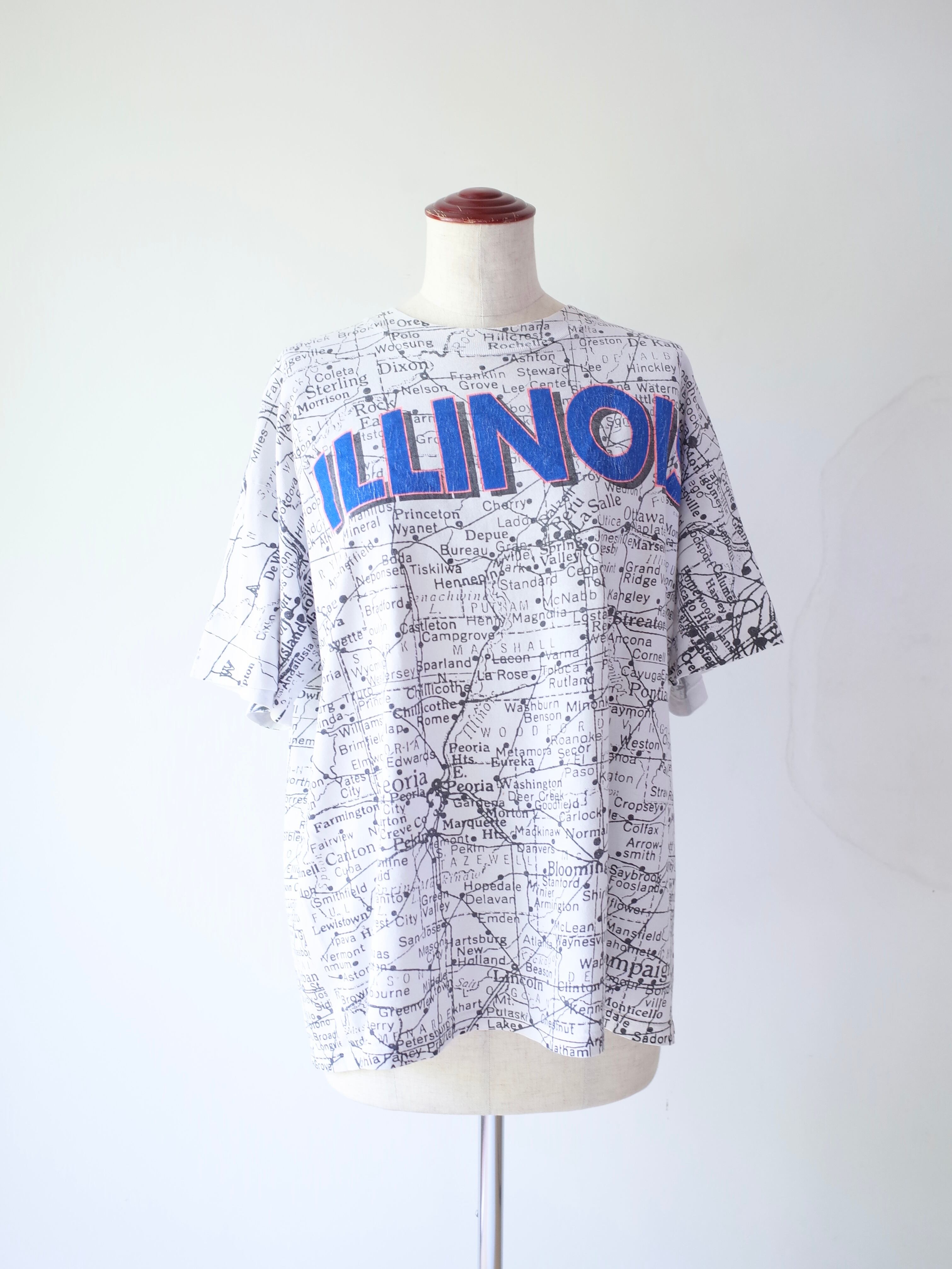 90s Illinois Map T-Shirt