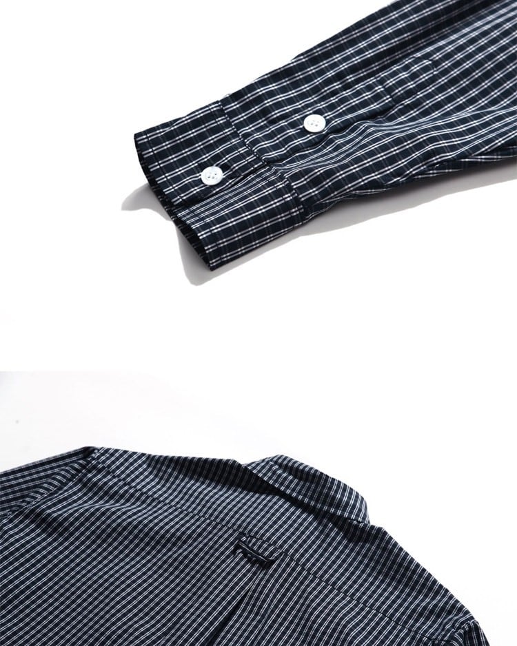 Button-down Check Pattern Long Sleeve Shirt x01377 | XPOSE
