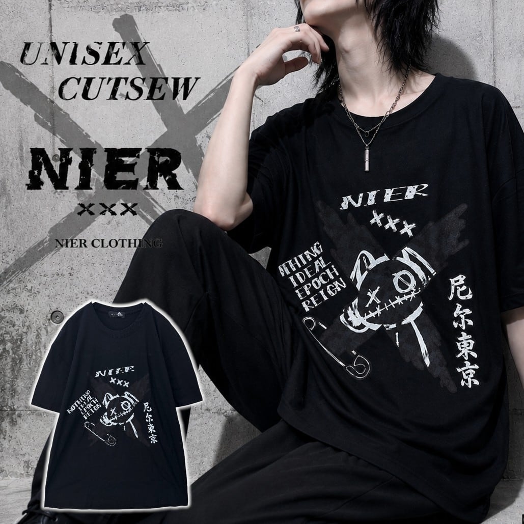 お盆早い者勝ちプレゼント》手書き風NIER GRAPHIC COTTON100%CUTSEW