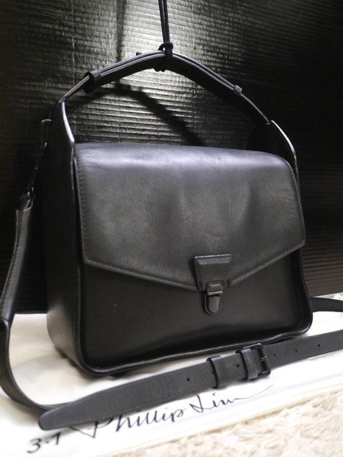 レア◆3.1PhillipLim 3.1フィリップリム Wednesday Flap Satchel サッチェル クロスボディ 2way レザー バッグ 黒◆ 希少なクロスボディモデル♪