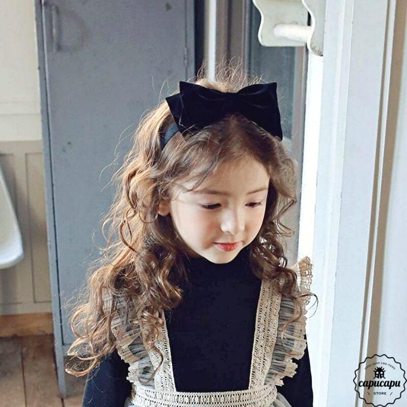 即納 Flo Barbara Hair Band 4colors ベルベットリボンカチューシャ 子供服 Capucapu
