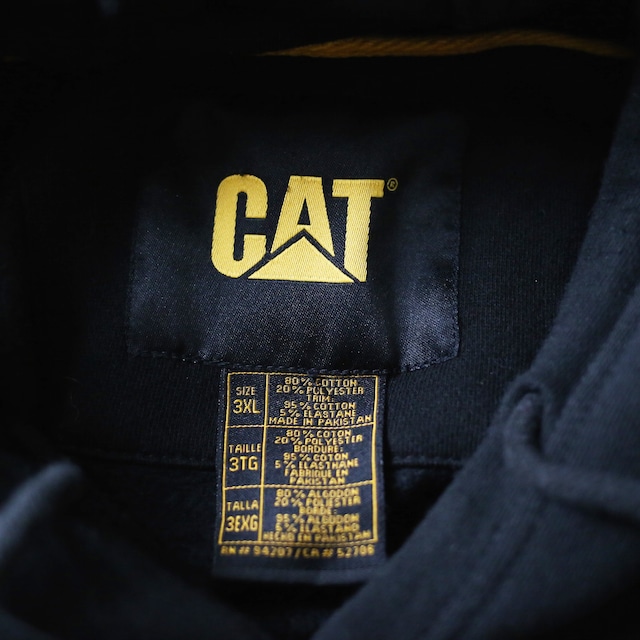 "刺繍" CAT front design XXXL over silhouette sweat parka