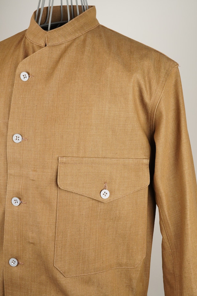 HAVERACK/Brown Denim Stand Collar Work Jacket