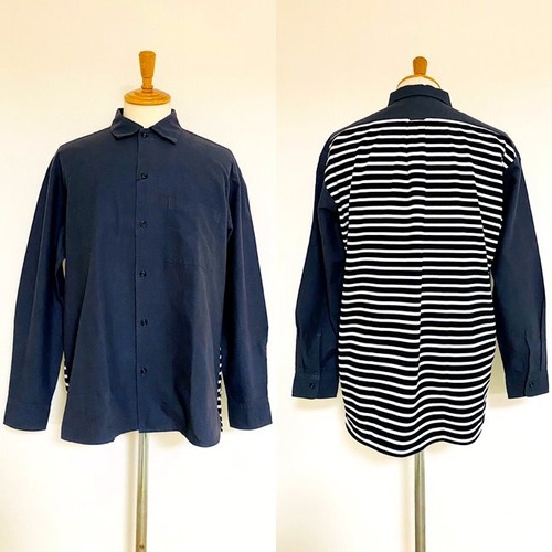 Switch Border Regular Collar Shirts 　Charcoal