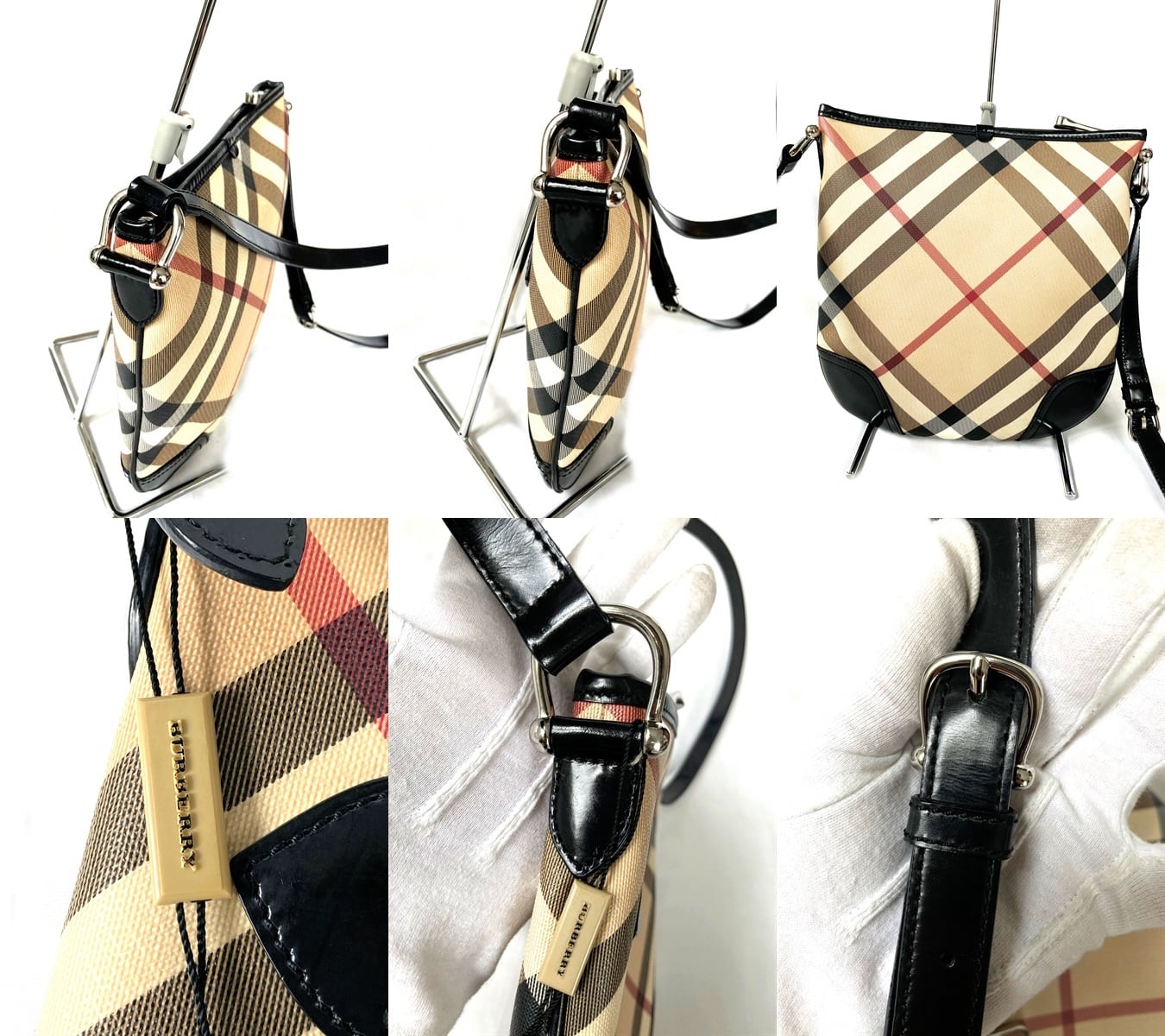 BURBERRY（無地 超希少・美品バーバリープローサム ミニポーチ 