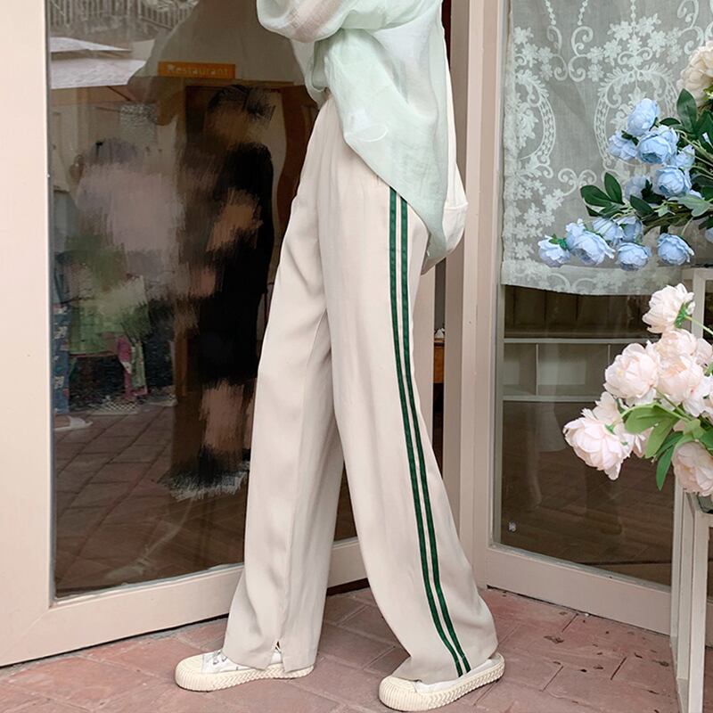 パンツ スプリングオータムルーズハイウェストウェストカジュアル 春物 秋物 試着室17614249572