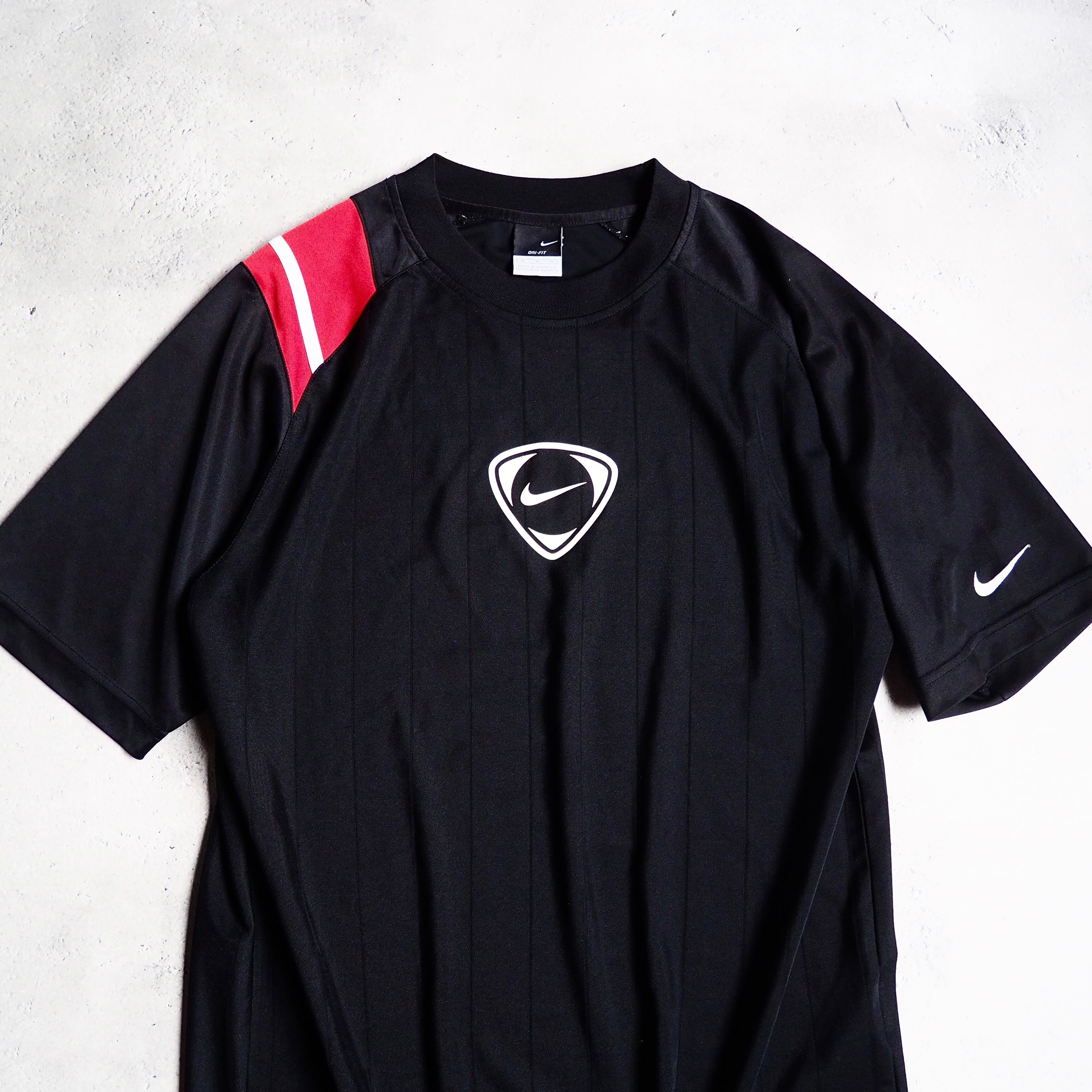 2000s " NIKE " Switching Panel × Logo Design Y2K Track Tee
